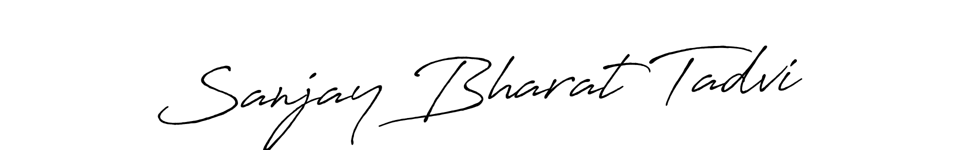 How to make Sanjay Bharat Tadvi name signature. Use Antro_Vectra_Bolder style for creating short signs online. This is the latest handwritten sign. Sanjay Bharat Tadvi signature style 7 images and pictures png