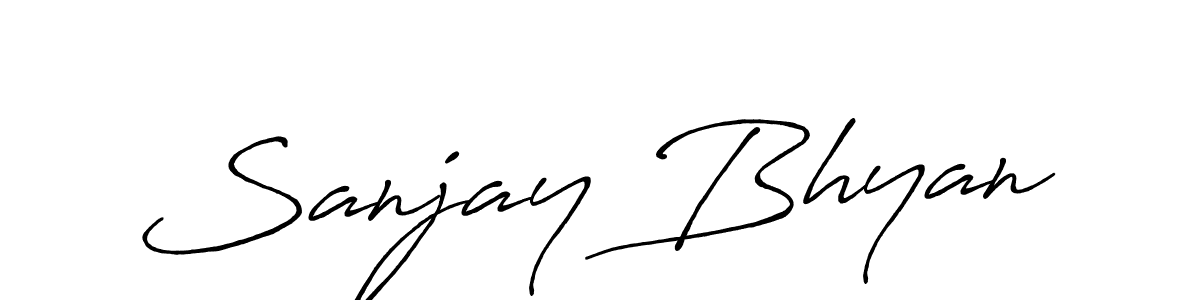 How to make Sanjay Bhyan name signature. Use Antro_Vectra_Bolder style for creating short signs online. This is the latest handwritten sign. Sanjay Bhyan signature style 7 images and pictures png