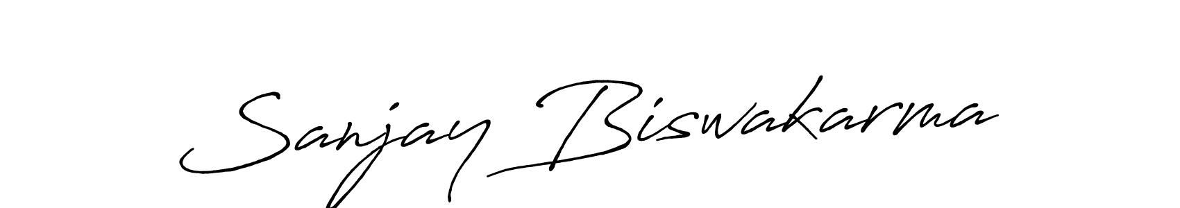 Create a beautiful signature design for name Sanjay Biswakarma. With this signature (Antro_Vectra_Bolder) fonts, you can make a handwritten signature for free. Sanjay Biswakarma signature style 7 images and pictures png
