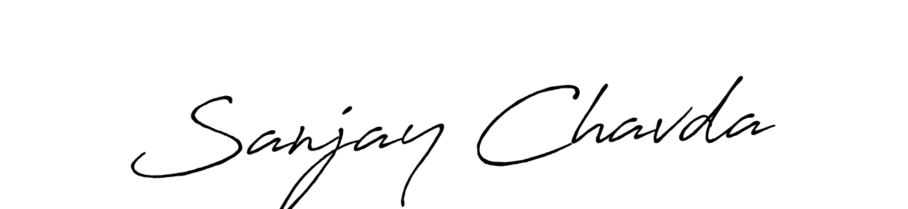 Create a beautiful signature design for name Sanjay Chavda. With this signature (Antro_Vectra_Bolder) fonts, you can make a handwritten signature for free. Sanjay Chavda signature style 7 images and pictures png