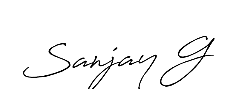 The best way (Antro_Vectra_Bolder) to make a short signature is to pick only two or three words in your name. The name Sanjay G include a total of six letters. For converting this name. Sanjay G signature style 7 images and pictures png