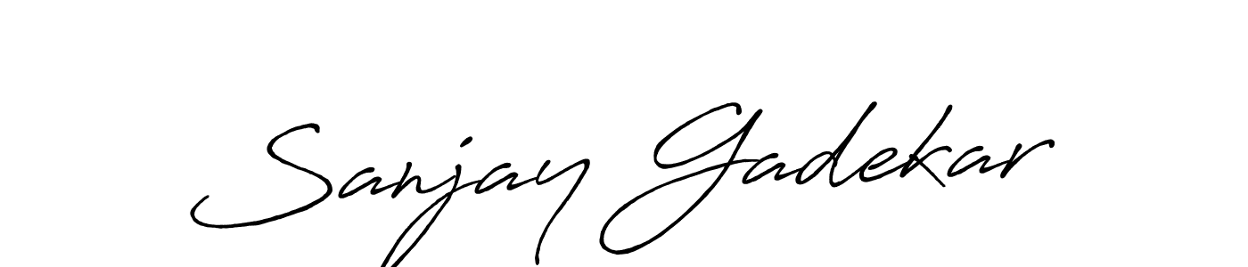 How to make Sanjay Gadekar name signature. Use Antro_Vectra_Bolder style for creating short signs online. This is the latest handwritten sign. Sanjay Gadekar signature style 7 images and pictures png