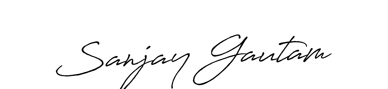 Use a signature maker to create a handwritten signature online. With this signature software, you can design (Antro_Vectra_Bolder) your own signature for name Sanjay Gautam. Sanjay Gautam signature style 7 images and pictures png