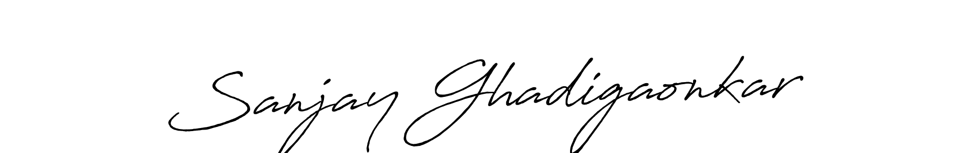 Antro_Vectra_Bolder is a professional signature style that is perfect for those who want to add a touch of class to their signature. It is also a great choice for those who want to make their signature more unique. Get Sanjay Ghadigaonkar name to fancy signature for free. Sanjay Ghadigaonkar signature style 7 images and pictures png