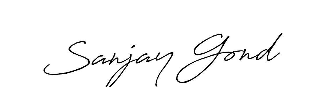 Make a beautiful signature design for name Sanjay Gond. With this signature (Antro_Vectra_Bolder) style, you can create a handwritten signature for free. Sanjay Gond signature style 7 images and pictures png