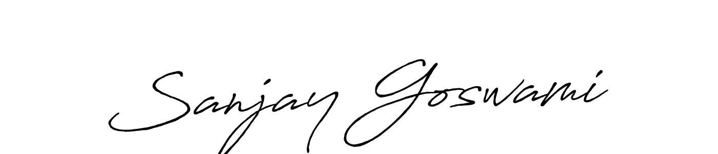 Also we have Sanjay Goswami name is the best signature style. Create professional handwritten signature collection using Antro_Vectra_Bolder autograph style. Sanjay Goswami signature style 7 images and pictures png