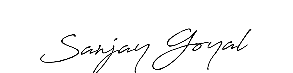 How to make Sanjay Goyal name signature. Use Antro_Vectra_Bolder style for creating short signs online. This is the latest handwritten sign. Sanjay Goyal signature style 7 images and pictures png