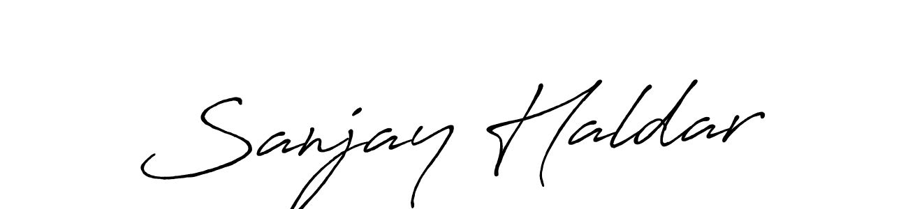 How to make Sanjay Haldar signature? Antro_Vectra_Bolder is a professional autograph style. Create handwritten signature for Sanjay Haldar name. Sanjay Haldar signature style 7 images and pictures png