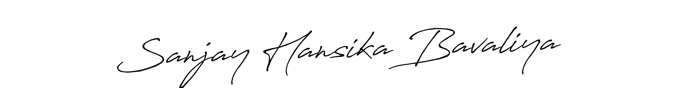 Also we have Sanjay Hansika Bavaliya name is the best signature style. Create professional handwritten signature collection using Antro_Vectra_Bolder autograph style. Sanjay Hansika Bavaliya signature style 7 images and pictures png