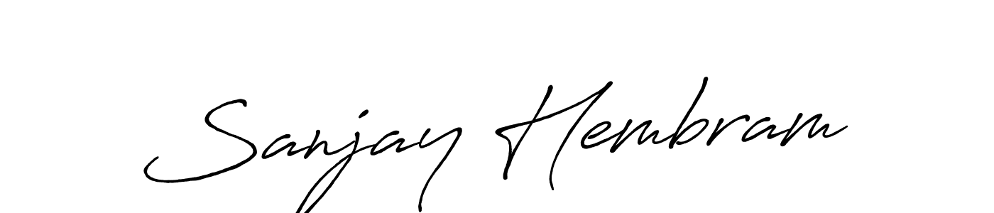 How to make Sanjay Hembram name signature. Use Antro_Vectra_Bolder style for creating short signs online. This is the latest handwritten sign. Sanjay Hembram signature style 7 images and pictures png