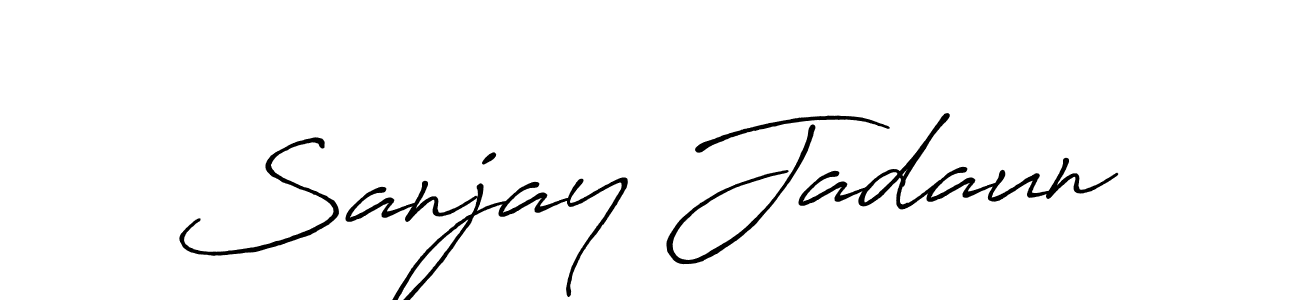 Sanjay Jadaun stylish signature style. Best Handwritten Sign (Antro_Vectra_Bolder) for my name. Handwritten Signature Collection Ideas for my name Sanjay Jadaun. Sanjay Jadaun signature style 7 images and pictures png