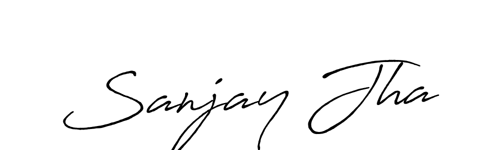 Use a signature maker to create a handwritten signature online. With this signature software, you can design (Antro_Vectra_Bolder) your own signature for name Sanjay Jha. Sanjay Jha signature style 7 images and pictures png
