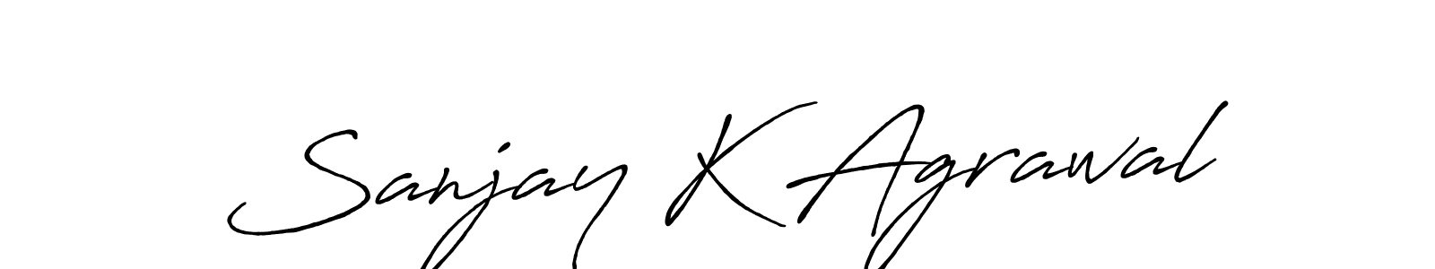 Create a beautiful signature design for name Sanjay K Agrawal. With this signature (Antro_Vectra_Bolder) fonts, you can make a handwritten signature for free. Sanjay K Agrawal signature style 7 images and pictures png