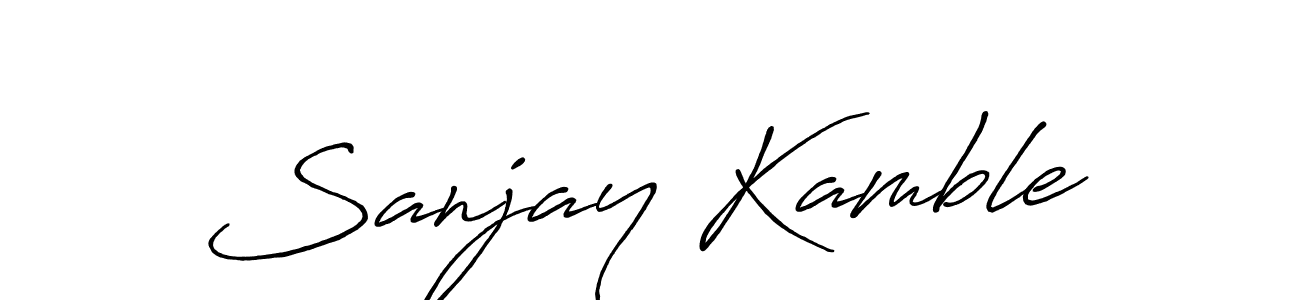 How to make Sanjay Kamble name signature. Use Antro_Vectra_Bolder style for creating short signs online. This is the latest handwritten sign. Sanjay Kamble signature style 7 images and pictures png