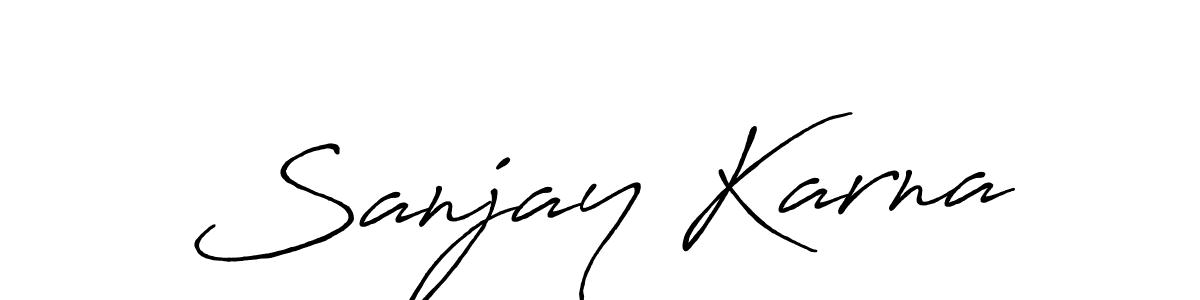 Design your own signature with our free online signature maker. With this signature software, you can create a handwritten (Antro_Vectra_Bolder) signature for name Sanjay Karna. Sanjay Karna signature style 7 images and pictures png