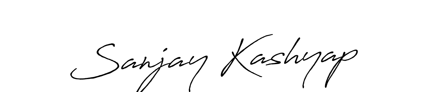 Create a beautiful signature design for name Sanjay Kashyap. With this signature (Antro_Vectra_Bolder) fonts, you can make a handwritten signature for free. Sanjay Kashyap signature style 7 images and pictures png