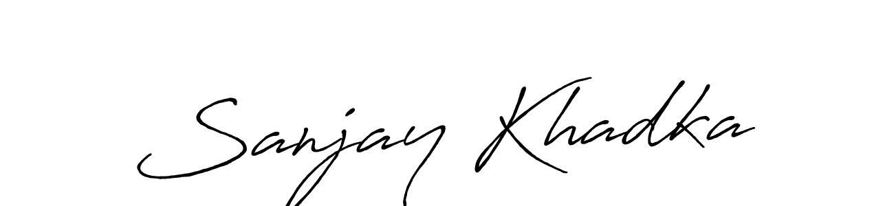 How to make Sanjay Khadka name signature. Use Antro_Vectra_Bolder style for creating short signs online. This is the latest handwritten sign. Sanjay Khadka signature style 7 images and pictures png