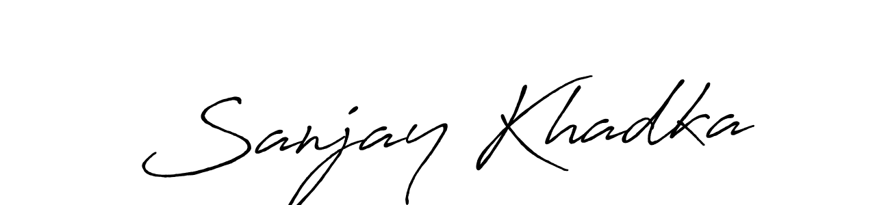 How to make Sanjay Khadka name signature. Use Antro_Vectra_Bolder style for creating short signs online. This is the latest handwritten sign. Sanjay Khadka signature style 7 images and pictures png