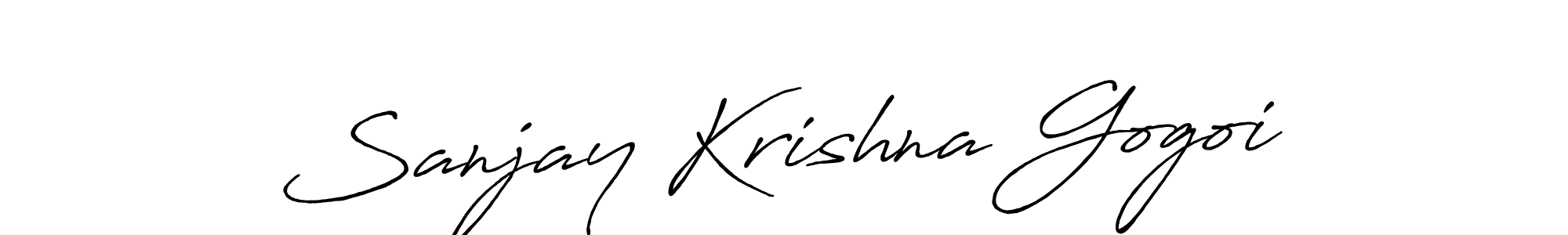 How to make Sanjay Krishna Gogoi name signature. Use Antro_Vectra_Bolder style for creating short signs online. This is the latest handwritten sign. Sanjay Krishna Gogoi signature style 7 images and pictures png