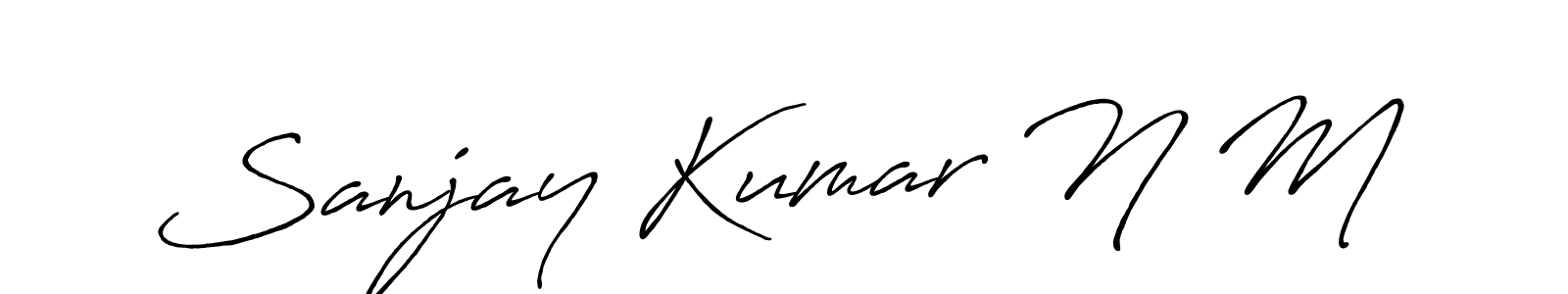 This is the best signature style for the Sanjay Kumar N M name. Also you like these signature font (Antro_Vectra_Bolder). Mix name signature. Sanjay Kumar N M signature style 7 images and pictures png