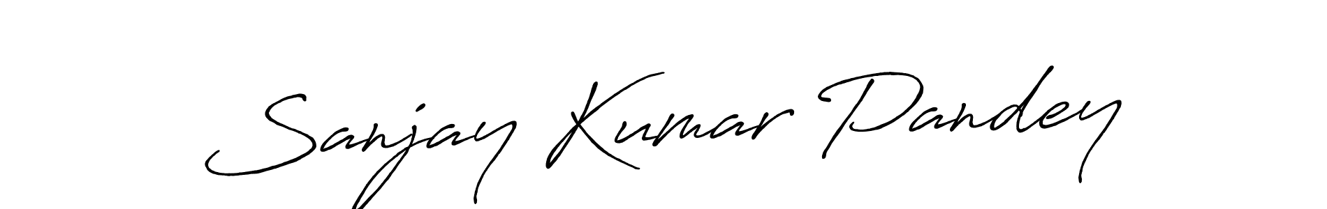 How to make Sanjay Kumar Pandey signature? Antro_Vectra_Bolder is a professional autograph style. Create handwritten signature for Sanjay Kumar Pandey name. Sanjay Kumar Pandey signature style 7 images and pictures png