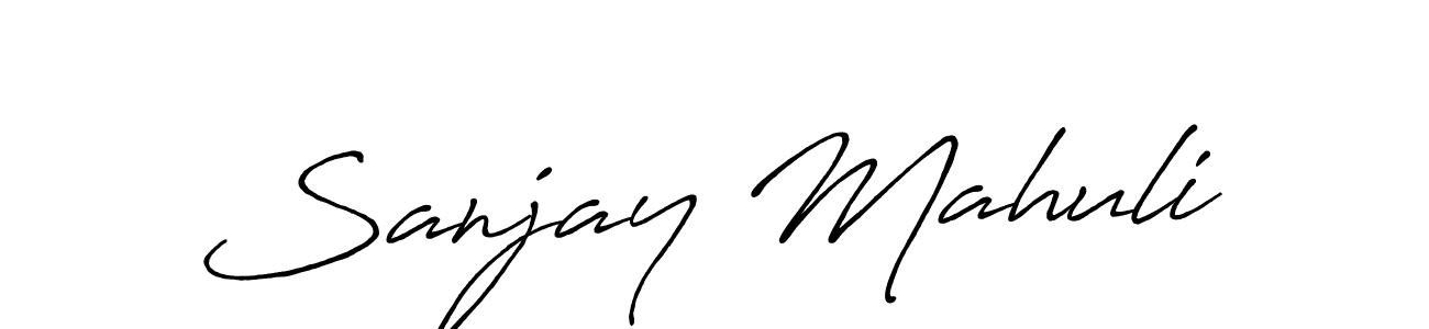 Antro_Vectra_Bolder is a professional signature style that is perfect for those who want to add a touch of class to their signature. It is also a great choice for those who want to make their signature more unique. Get Sanjay Mahuli name to fancy signature for free. Sanjay Mahuli signature style 7 images and pictures png