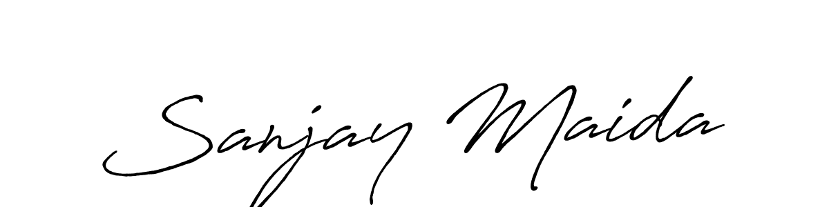 Design your own signature with our free online signature maker. With this signature software, you can create a handwritten (Antro_Vectra_Bolder) signature for name Sanjay Maida. Sanjay Maida signature style 7 images and pictures png