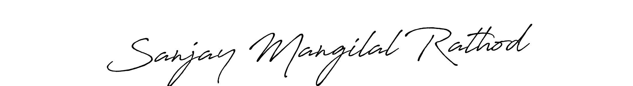 Create a beautiful signature design for name Sanjay Mangilal Rathod. With this signature (Antro_Vectra_Bolder) fonts, you can make a handwritten signature for free. Sanjay Mangilal Rathod signature style 7 images and pictures png