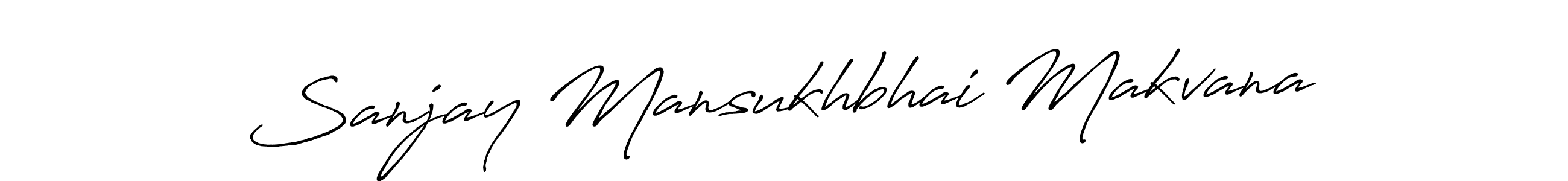 The best way (Antro_Vectra_Bolder) to make a short signature is to pick only two or three words in your name. The name Sanjay Mansukhbhai Makvana include a total of six letters. For converting this name. Sanjay Mansukhbhai Makvana signature style 7 images and pictures png