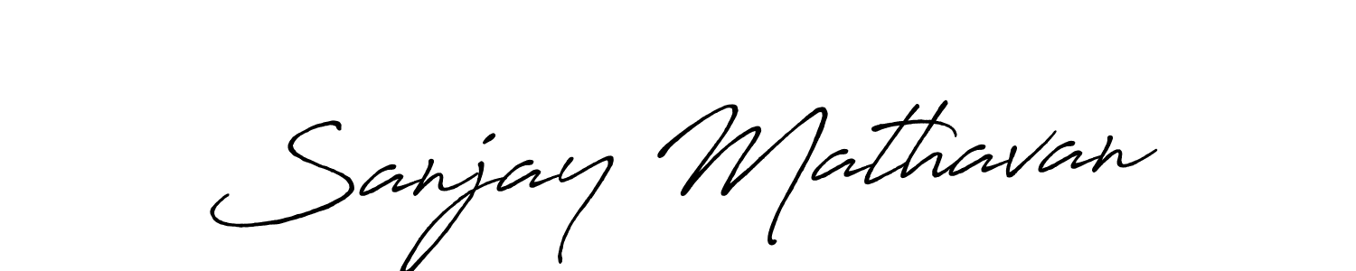 Create a beautiful signature design for name Sanjay Mathavan. With this signature (Antro_Vectra_Bolder) fonts, you can make a handwritten signature for free. Sanjay Mathavan signature style 7 images and pictures png