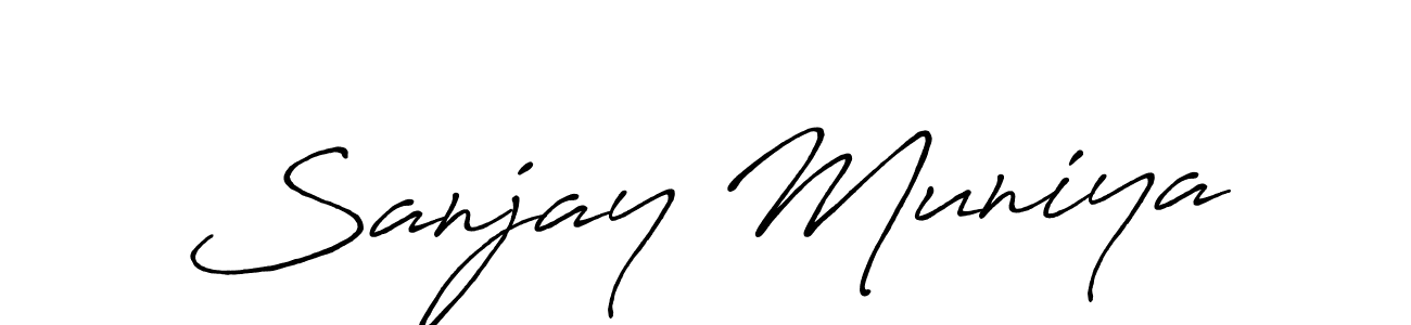 Design your own signature with our free online signature maker. With this signature software, you can create a handwritten (Antro_Vectra_Bolder) signature for name Sanjay Muniya. Sanjay Muniya signature style 7 images and pictures png