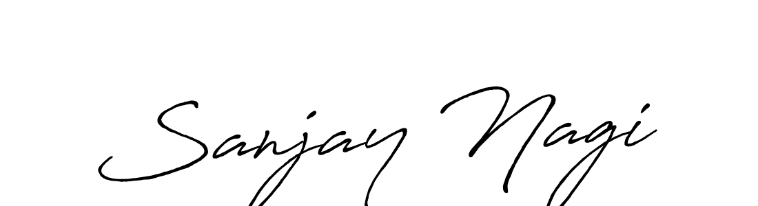 How to make Sanjay Nagi name signature. Use Antro_Vectra_Bolder style for creating short signs online. This is the latest handwritten sign. Sanjay Nagi signature style 7 images and pictures png