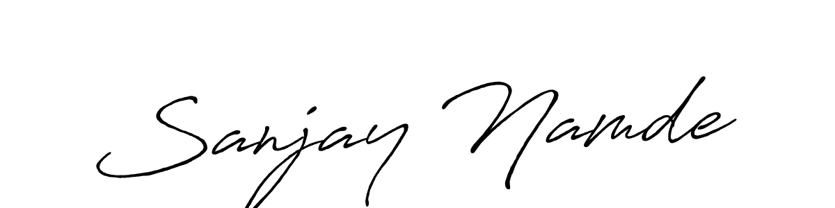 Design your own signature with our free online signature maker. With this signature software, you can create a handwritten (Antro_Vectra_Bolder) signature for name Sanjay Namde. Sanjay Namde signature style 7 images and pictures png