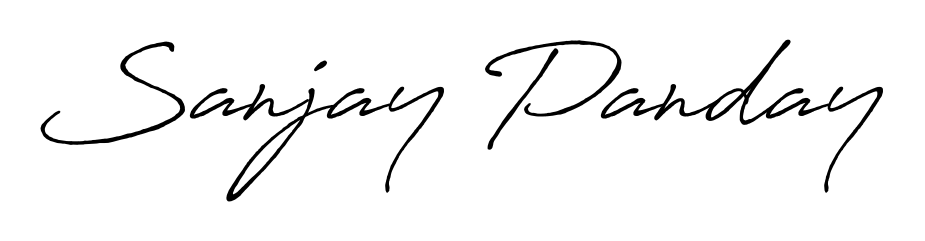Enhance your business communications with Sanjay Panday signature in Antro_Vectra_Bolder lettering. Clean, modern, and universally compatible. Sanjay Panday signature style 7 images and pictures png