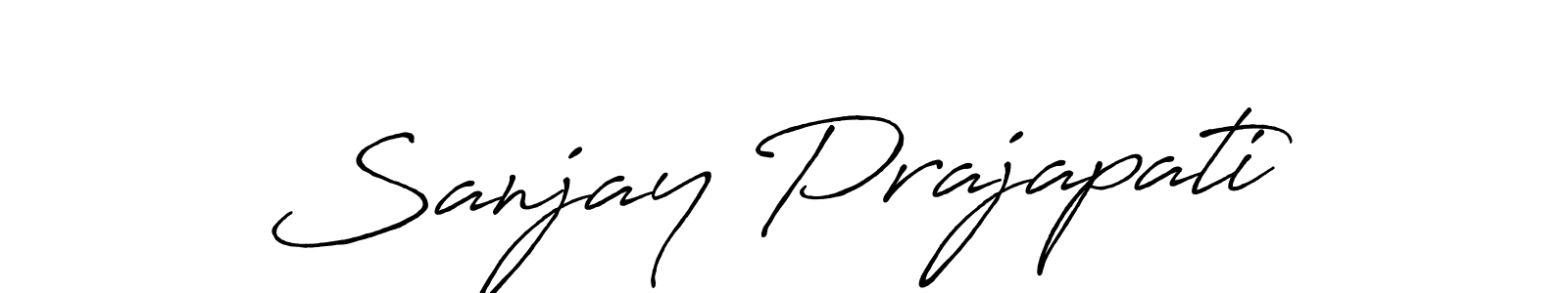 Create a beautiful signature design for name Sanjay Prajapati. With this signature (Antro_Vectra_Bolder) fonts, you can make a handwritten signature for free. Sanjay Prajapati signature style 7 images and pictures png