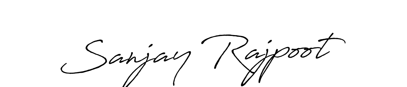 How to make Sanjay Rajpoot name signature. Use Antro_Vectra_Bolder style for creating short signs online. This is the latest handwritten sign. Sanjay Rajpoot signature style 7 images and pictures png