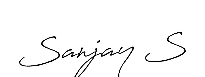 How to make Sanjay S signature? Antro_Vectra_Bolder is a professional autograph style. Create handwritten signature for Sanjay S name. Sanjay S signature style 7 images and pictures png