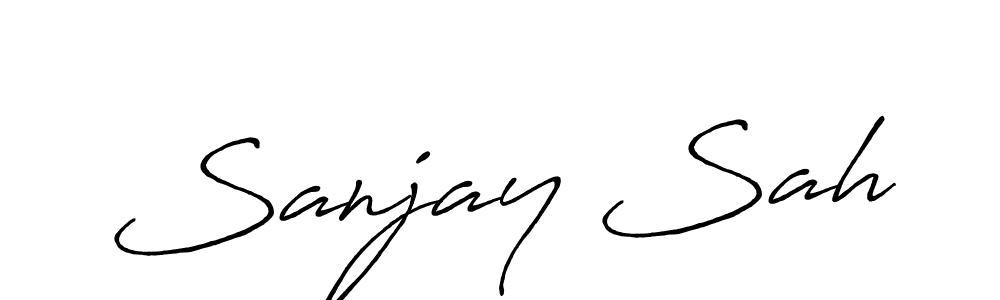 Antro_Vectra_Bolder is a professional signature style that is perfect for those who want to add a touch of class to their signature. It is also a great choice for those who want to make their signature more unique. Get Sanjay Sah name to fancy signature for free. Sanjay Sah signature style 7 images and pictures png