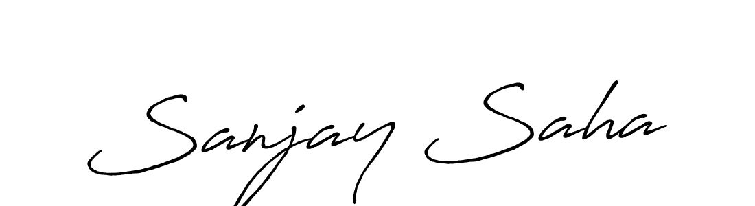 Make a beautiful signature design for name Sanjay Saha. With this signature (Antro_Vectra_Bolder) style, you can create a handwritten signature for free. Sanjay Saha signature style 7 images and pictures png