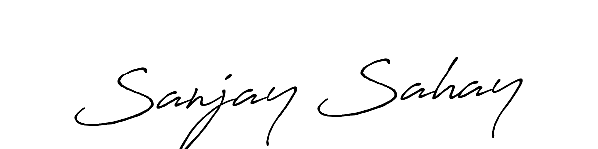 Create a beautiful signature design for name Sanjay Sahay. With this signature (Antro_Vectra_Bolder) fonts, you can make a handwritten signature for free. Sanjay Sahay signature style 7 images and pictures png