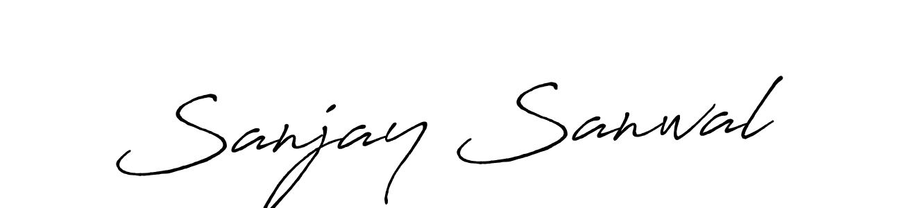 Sanjay Sanwal stylish signature style. Best Handwritten Sign (Antro_Vectra_Bolder) for my name. Handwritten Signature Collection Ideas for my name Sanjay Sanwal. Sanjay Sanwal signature style 7 images and pictures png