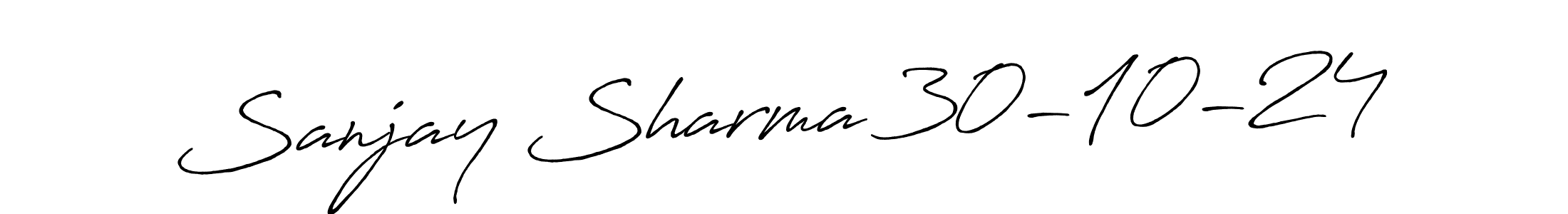 Make a beautiful signature design for name Sanjay Sharma 30-10-24. With this signature (Antro_Vectra_Bolder) style, you can create a handwritten signature for free. Sanjay Sharma 30-10-24 signature style 7 images and pictures png