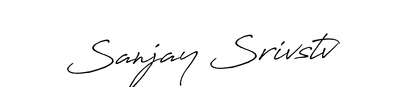 How to make Sanjay Srivstv signature? Antro_Vectra_Bolder is a professional autograph style. Create handwritten signature for Sanjay Srivstv name. Sanjay Srivstv signature style 7 images and pictures png