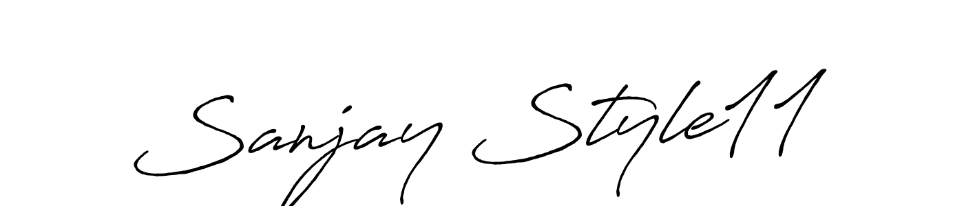 Make a beautiful signature design for name Sanjay Style11. With this signature (Antro_Vectra_Bolder) style, you can create a handwritten signature for free. Sanjay Style11 signature style 7 images and pictures png