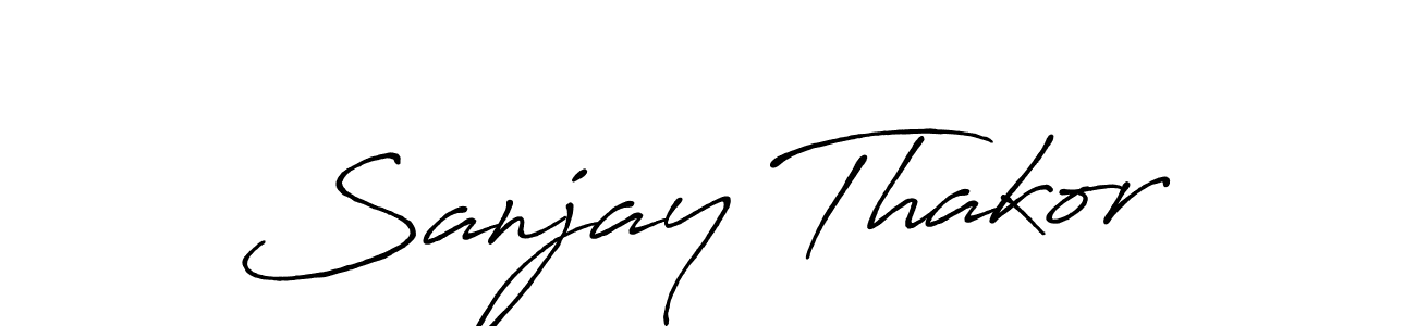 The best way (Antro_Vectra_Bolder) to make a short signature is to pick only two or three words in your name. The name Sanjay Thakor include a total of six letters. For converting this name. Sanjay Thakor signature style 7 images and pictures png