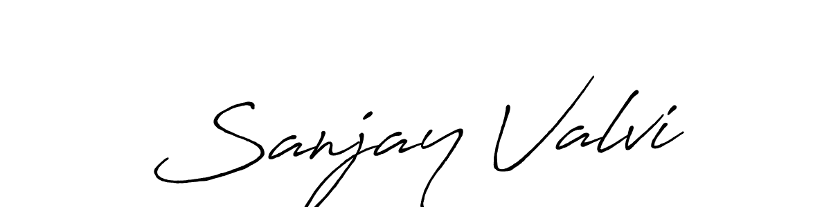 How to make Sanjay Valvi signature? Antro_Vectra_Bolder is a professional autograph style. Create handwritten signature for Sanjay Valvi name. Sanjay Valvi signature style 7 images and pictures png