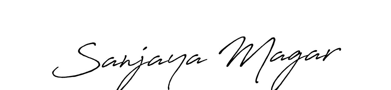 The best way (Antro_Vectra_Bolder) to make a short signature is to pick only two or three words in your name. The name Sanjaya Magar include a total of six letters. For converting this name. Sanjaya Magar signature style 7 images and pictures png