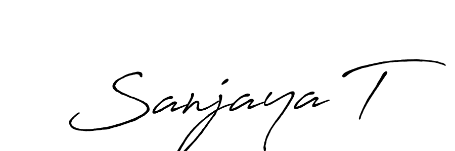 Make a beautiful signature design for name Sanjaya T. With this signature (Antro_Vectra_Bolder) style, you can create a handwritten signature for free. Sanjaya T signature style 7 images and pictures png
