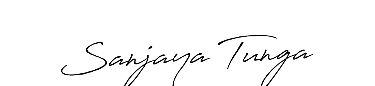 Create a beautiful signature design for name Sanjaya Tunga. With this signature (Antro_Vectra_Bolder) fonts, you can make a handwritten signature for free. Sanjaya Tunga signature style 7 images and pictures png