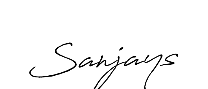 How to make Sanjays name signature. Use Antro_Vectra_Bolder style for creating short signs online. This is the latest handwritten sign. Sanjays signature style 7 images and pictures png